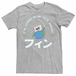Licensed Character Men's Adventure Time Finn I'm Gonna Blow Your Minds Kanji Portrait Tee Silver -Licensed Character Shop unnamed file 23785