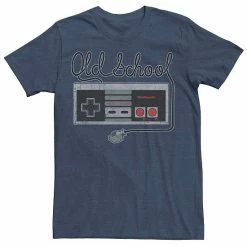 Licensed Character Men's NES Controller "Old School" Short Sleeve Tee Charcoal Heather