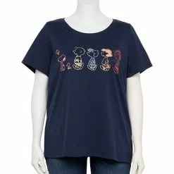 Licensed Character Plus Size Peanuts Outline Group Graphic Tee