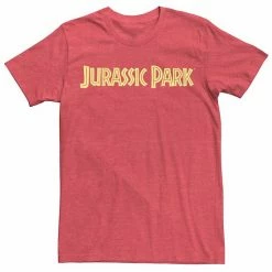 Licensed Character Men's Jurassic Park Classic Simple Text Graphic Tee Kelly Heather