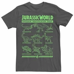 Licensed Character Men's Jurassic World Two Dino Gradient ID Chart Tee Navy Heather