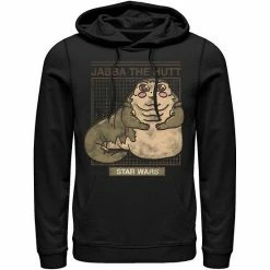 Licensed Character Men's Star Wars Jabba The Hutt Cartoon Cute Portrait Grid Hoodie White -Licensed Character Shop unnamed file 23893