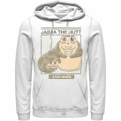 Licensed Character Men's Star Wars Jabba The Hutt Cartoon Cute Portrait Grid Hoodie White -Licensed Character Shop unnamed file 23894