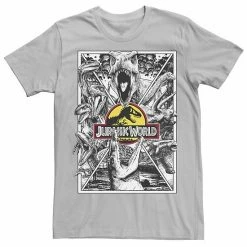 Licensed Character Men's Jurassic Park Collage Poster Tee Royal Heather -Licensed Character Shop unnamed file 23900