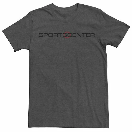 Licensed Character Men's ESPN SportsCenter Black & Red Text Logo Tee Charcoal Heather 6 Licensed Character Men's ESPN SportsCenter Black & Red Text Logo Tee Charcoal Heather - Image 4