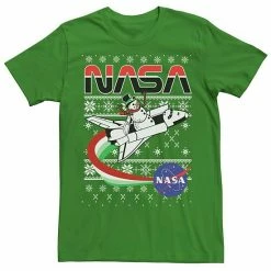 Licensed Character Men's NASA Santa Rocket Ugly Christmas Sweater Tee Kelly -Licensed Character Shop unnamed file 2395