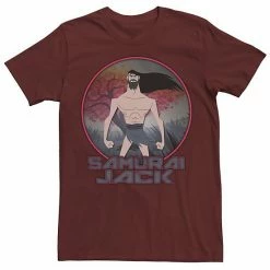 Licensed Character Men's Cartoon Network Samurai Jack The Meditating Warrior Badge Tee Red Heather -Licensed Character Shop unnamed file 23985
