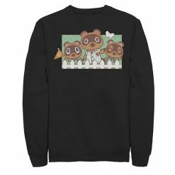 Licensed Character Men's Animal Crossing New Horizons Nook Family Portrait Sweatshirt Kelly
