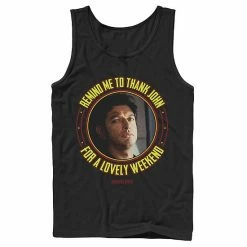 Licensed Character Men's Jurassic Park Remind Me To Thank John For The Weekend Tank Top Black -Licensed Character Shop unnamed file 24023