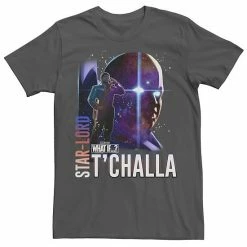 Licensed Character Men's Marvel What If Star Lord T'Challa And Watcher Poster Tee Black