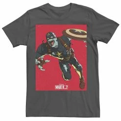Licensed Character Men's Marvel What If Captain America Zombie Cover Tee Navy