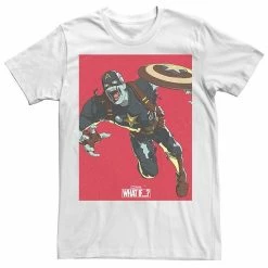Licensed Character Men's Marvel What If Captain America Zombie Cover Tee Navy -Licensed Character Shop unnamed file 24060
