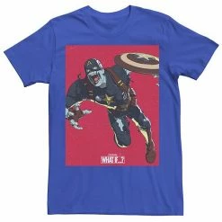 Licensed Character Men's Marvel What If Captain America Zombie Cover Tee Navy -Licensed Character Shop unnamed file 24061