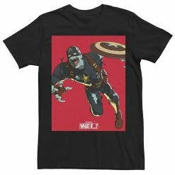 Licensed Character Men's Marvel What If Captain America Zombie Cover Tee Navy -Licensed Character Shop unnamed file 24062