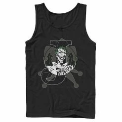 Licensed Character Men's DC Comics Joker Card Laughing Poster Tank Top Navy