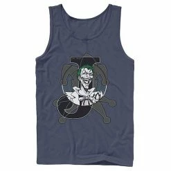 Licensed Character Men's DC Comics Joker Card Laughing Poster Tank Top Navy -Licensed Character Shop unnamed file 24104