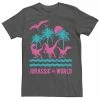 Licensed Character Men's Jurassic World Two Dinosaur Beach Retro Tee Charcoal -Licensed Character Shop unnamed file 24112