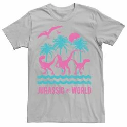 Licensed Character Men's Jurassic World Two Dinosaur Beach Retro Tee Charcoal -Licensed Character Shop unnamed file 24115