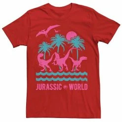 Licensed Character Men's Jurassic World Two Dinosaur Beach Retro Tee Charcoal -Licensed Character Shop unnamed file 24118