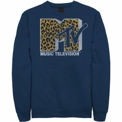 Licensed Character Men's MTV Logo Cheetah Print Sweatshirt Black -Licensed Character Shop unnamed file 24187
