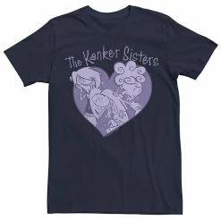 Licensed Character Men's Cartoon Network Ed, Edd & Eddy The Kanker Sisters Purple Hue Heart Portrait Tee Royal