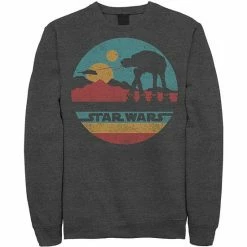 Licensed Character Men's Star Wars AT-AT Silhouette Title Logo Circle Sweatshirt Athletic Heather -Licensed Character Shop unnamed file 24202