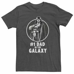 Licensed Character Men's Star Wars Darth Vader #1 Dad In The Galaxy Tee Charcoal Heather