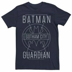 Licensed Character Men's DC Comics Batman Gotham City Guardian Text Poster Tee Charcoal Heather