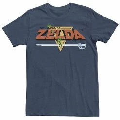 Licensed Character Men's The Legend Of Zelda Pixel Logo Fade Tee Navy Heather