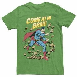 Licensed Character Men's DC Comics Superman Come At Me Bro Text Poster Tee Royal Heather -Licensed Character Shop unnamed file 24393