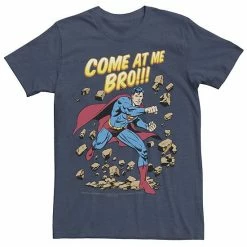 Licensed Character Men's DC Comics Superman Come At Me Bro Text Poster Tee Royal Heather -Licensed Character Shop unnamed file 24395