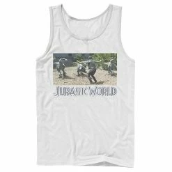 Licensed Character Men's Jurassic World Owen Raptor Pack Trainer Graphic Tank Top White