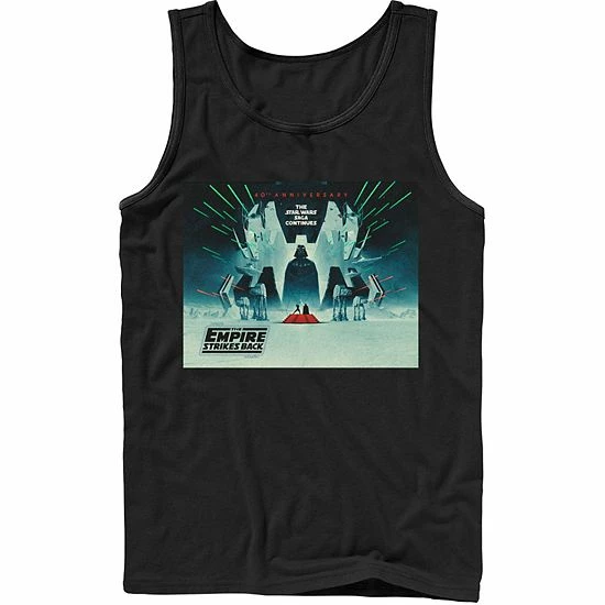 Licensed Character Men's Star Wars: The Empire Strikes Back 40th Anniversary Poster Tank Charcoal 4 Licensed Character Men's Star Wars: The Empire Strikes Back 40th Anniversary Poster Tank Charcoal - Image 2