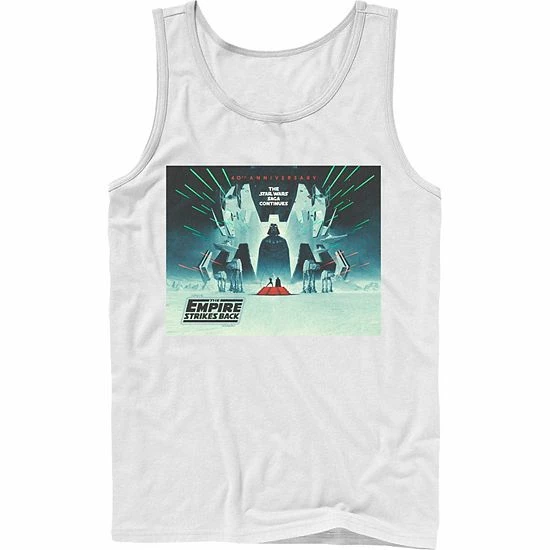 Licensed Character Men's Star Wars: The Empire Strikes Back 40th Anniversary Poster Tank Charcoal 6 Licensed Character Men's Star Wars: The Empire Strikes Back 40th Anniversary Poster Tank Charcoal - Image 4