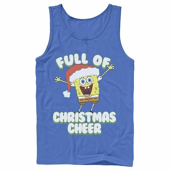 Licensed Character Men's SpongeBob SquarePants Full Of Cheer Tank Royal 4 Licensed Character Men's SpongeBob SquarePants Full Of Cheer Tank Royal - Image 2