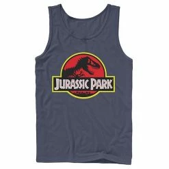 Licensed Character Men's Jurassic Park Red & Yellow Outline Logo Graphic Tank Top