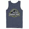 Licensed Character Men's Jurassic Park Checkered Classic Logo Tank White