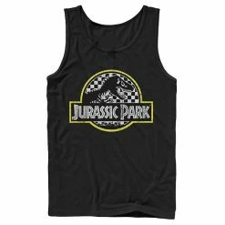 Licensed Character Men's Jurassic Park Checkered Classic Logo Tank White -Licensed Character Shop unnamed file 24590