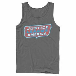 Licensed Character Men's DC Comics Justice League Of America Text Poster Logo Tank Top Charcoal -Licensed Character Shop unnamed file 24595