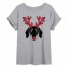 Licensed Character Juniors' Dachshund Reindeer Oversized Graphic Tee -Licensed Character Shop unnamed file 2461