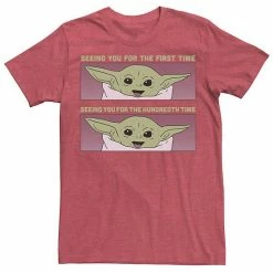 Licensed Character Men's Star Wars The Child Seeing You PaneTee Red Heather -Licensed Character Shop unnamed file 24619