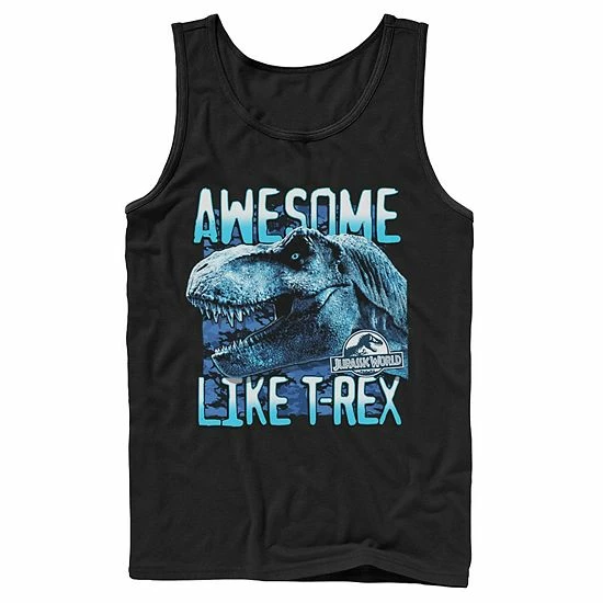 Licensed Character Men's Jurassic World Two Awesme Lke T-Rex Tank Black 5 Licensed Character Men's Jurassic World Two Awesme Lke T-Rex Tank Black - Image 3