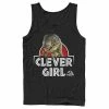 Licensed Character Men's Jurassic Park Velociraptor Real Clever Tank Charcoal -Licensed Character Shop unnamed file 24636