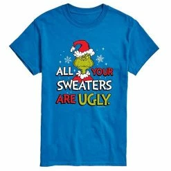 Licensed Character Men's Dr. Seuss Grinch All Your Sweaters Are Ugly Tee Blue -Licensed Character Shop unnamed file 2465