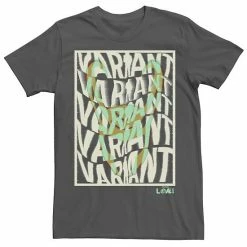 Licensed Character Men's Marvel Loki Variant Word Stack Square Loki Horns Tee Kelly