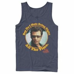 Licensed Character Men's Jurassic Park Hate Being Right All The Time Tank Charcoal -Licensed Character Shop unnamed file 24693