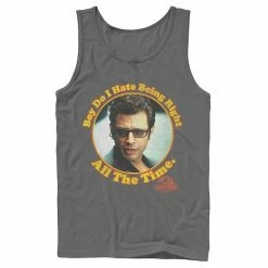 Licensed Character Men's Jurassic Park Hate Being Right All The Time Tank Charcoal -Licensed Character Shop unnamed file 24695