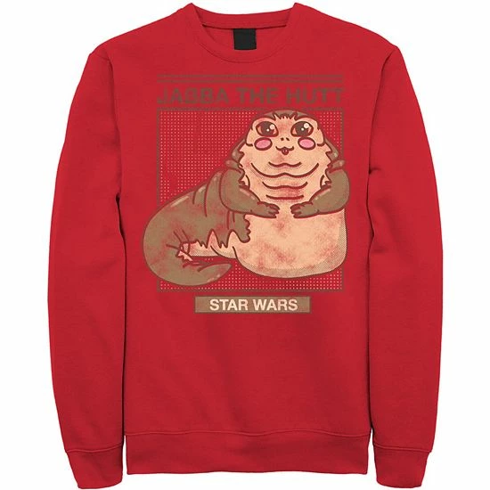 Licensed Character Men's Star Wars Jabba The Hutt Cartoon Cute Portrait Grid Sweatshirt Athletic Heather 8 Licensed Character Men's Star Wars Jabba The Hutt Cartoon Cute Portrait Grid Sweatshirt Athletic Heather - Image 6
