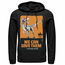 Licensed Character Men's Jurassic World We Can Save Them Poster Hoodie Charcoal Heather -Licensed Character Shop unnamed file 24715
