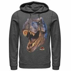 Licensed Character Men's Jurassic Park T-Rex Head Roar Pullover Hoodie Charcoal Heather -Licensed Character Shop unnamed file 24776